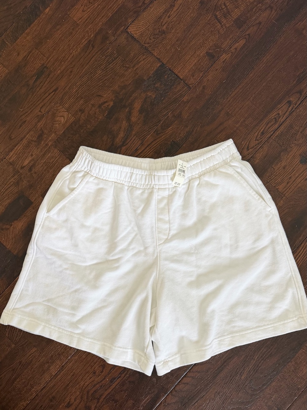 Casual Women's White Elastic-Waist Shorts